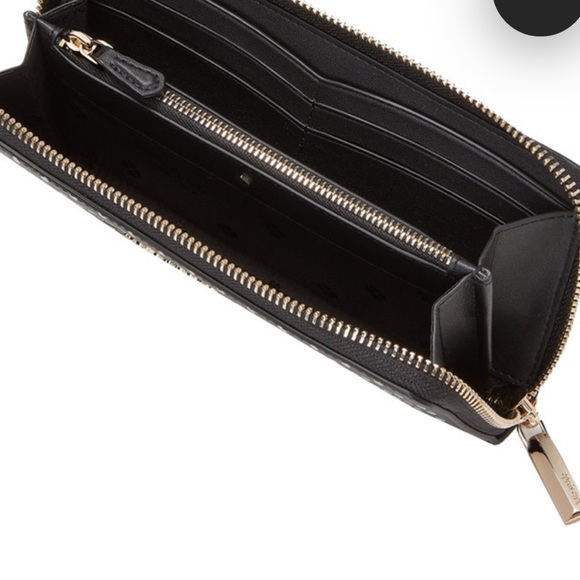 Kate Spade Spencer Metallic Dot Slim Continental Wallet in Black Multi k4546 - Picture 4 of 16